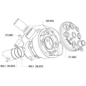 silindrikomplekt Polini malmist 50cc 40.3mm Minarelli AM6 jaoks