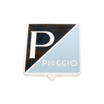 CIF embleem/märk Piaggio 25x31 mm alumiinium liimimiseks mudelitele Vespa 50, 50S, 50SS (-1968), 90, 90SS, 125 Primavera, Nuova (1966)