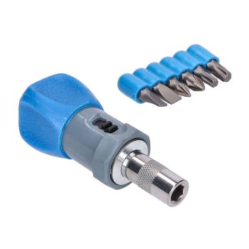 lühikese käepidemega räts kruvikeeraja komplekt, 7-osaline