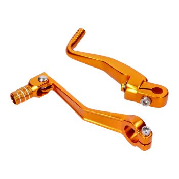 gearshift / kickstarter set folding aluminum anodized gold for Simson S50, S51, S53, S70, S83