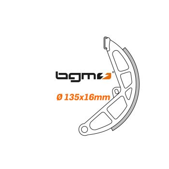 Brake shoe -BGM PRO Ø=135x16mm- Piaggio Boss, Piaggio Boxer, Piaggio Bravo, Piaggio CBA, Piaggio Ciao, Piaggio Eco, Piaggio Grillo, Piaggio Si, Piaggio Superbravo, Piaggio Trend, Gilera CBA