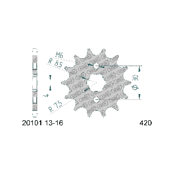 AFAM eesmine hammasratas 15 hammast 420 mudelitele Honda MSX 125 Grom, MT, MTX, ST, ANF, Skyteam
