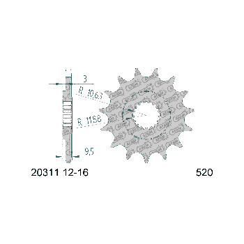 AFAM esihammasratas 13 hammast 520 mudelitele Honda TRX 450R, CR, CRE, CRF, CRM
