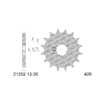 AFAM esihammasratas 16 hammast 428 mudelitele Derbi GPR 125, Gilera SC, Yamaha DT, TDR, TZR, XVS