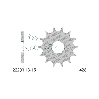AFAM eesmine hammasratas 14 hammast 428 mudelitele Hyosung GA 125 Cruise I, Kreidler DD, RR, SM