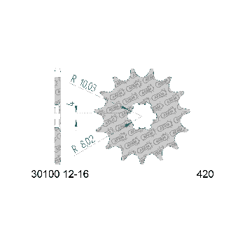 AFAM eesmine hammasratas 14 hammast 420 mudelitele Yamaha TT-R, Suzuki, Kawasaki