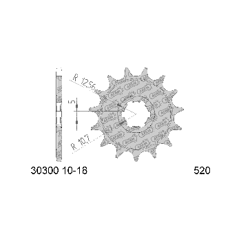 AFAM esihammasratas 12 hammast 520 Yamaha YFA1, YFM, YFZ, WR, DT, Kawasaki