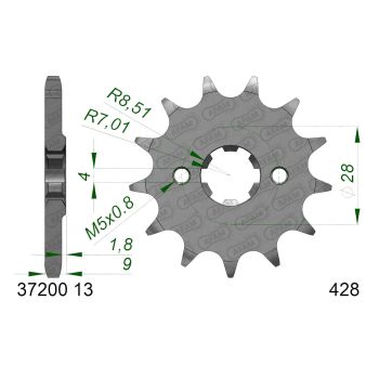 AFAM eesmine hammasratas 13 hammast 428 Aprilia RS4, RS, Tuono 125, RX, SX 125 18-