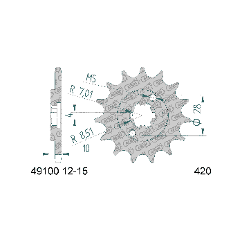 AFAM esihammasratas 12 hammast 420 mudelitele Cagiva Mito, Derbi Senda, GPR, Fenix