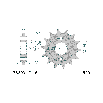 AFAM eesmine hammasratas 13 hammast 520 mudelitele Kymco KXR, Maxxer, MXU 250/300, TGB Blade, Target