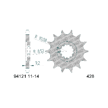 AFAM eesmine hammasratas 13 hammast 428 mudelitele HM-Moto CRE Baja, Derapage, SIX
