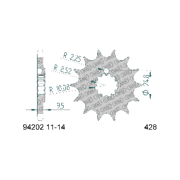 AFAM esihammasratas 13 hammast 428 mudelitele Beta RR Enduro -04, SM -02