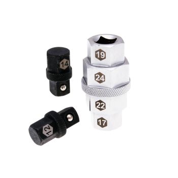 Buzzetti kuuskantmutrivõti mitme suurusega: 12, 14, 17, 19, 22, 24 mm