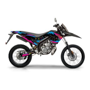 kleebiste komplekt must-roosa-sinine läikiv Gilera RCR 50 2018 jaoks