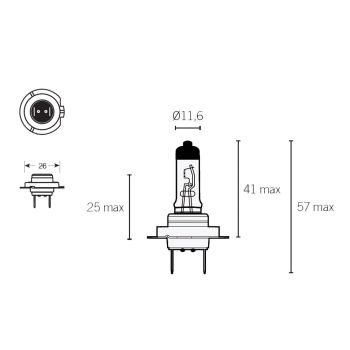 Pirn Halogeen H7 PX26d 12V 55W