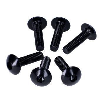 kapoti kruvid kuuskantpeaga - anodeeritud must alumiinium - komplekt 6 tk - M5x20