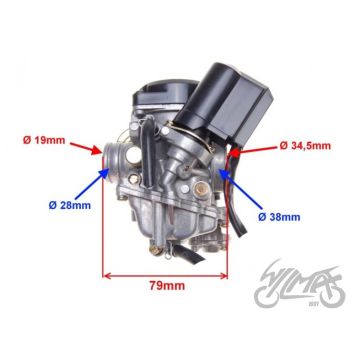Karburator 50-72cc, peadüüs 72 - GY6 139QMB/QMA