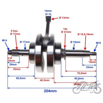 Väntvõll 90-110cc - 1P47FMF,1P50FMG,1P52FMH