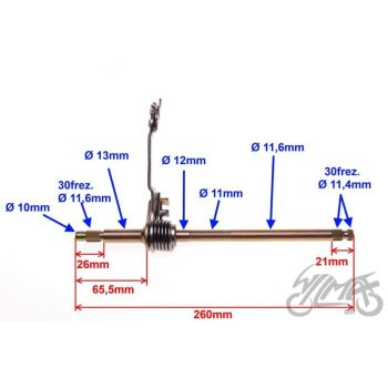 Käiguvahetus hoob, pool automaat - horis. 50-125cc