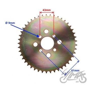Tagumine hammasratas 45H,/ 428 sisemine mõõt 41mm, ATV 250 Bashan