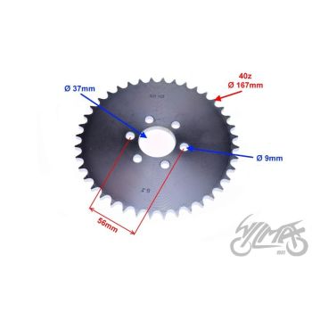 Hammasratas tagumine 40H, 428 ketile